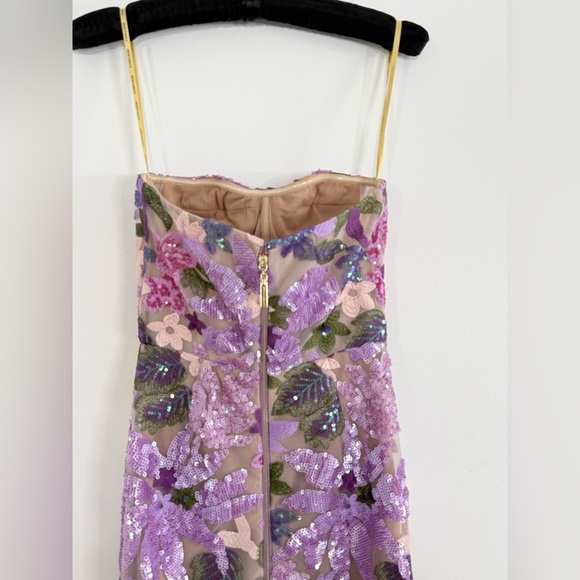 Bronx and Banco Dahlia Floral-Embellished Strapless Gown Size XS - Picture 10 of 16